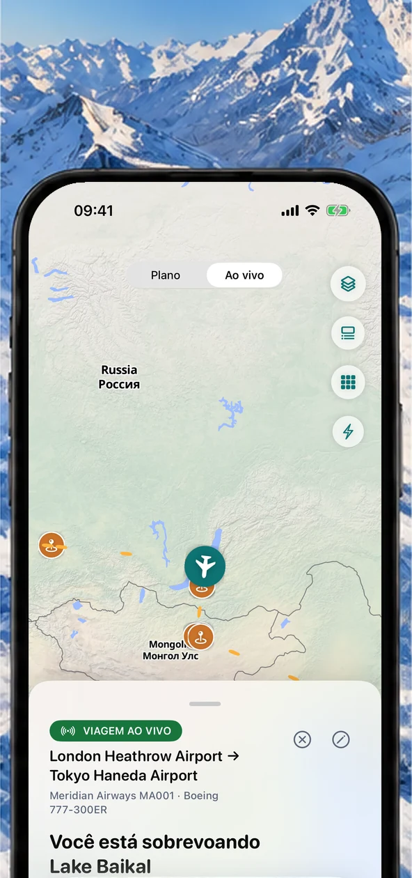 Acompanhamento de voo ao vivo do AirReveal sobre montanhas nevadas
