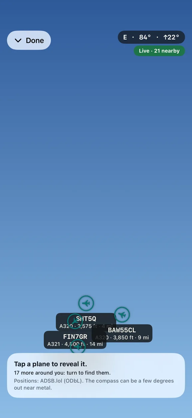 Sky camera naming aircraft overhead