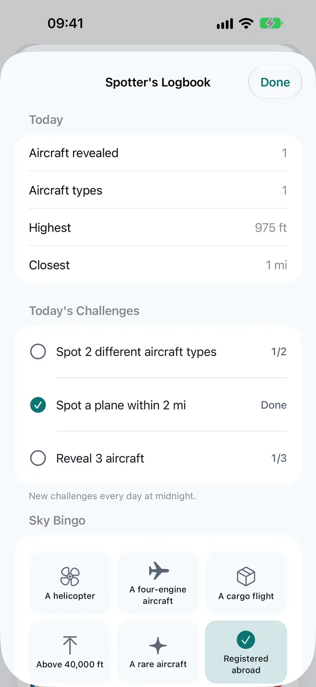 Spotter's Logbook